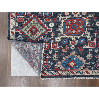 12'X18' Black Supple Organic Wool Hand Knotted Oversize Oriental Rug