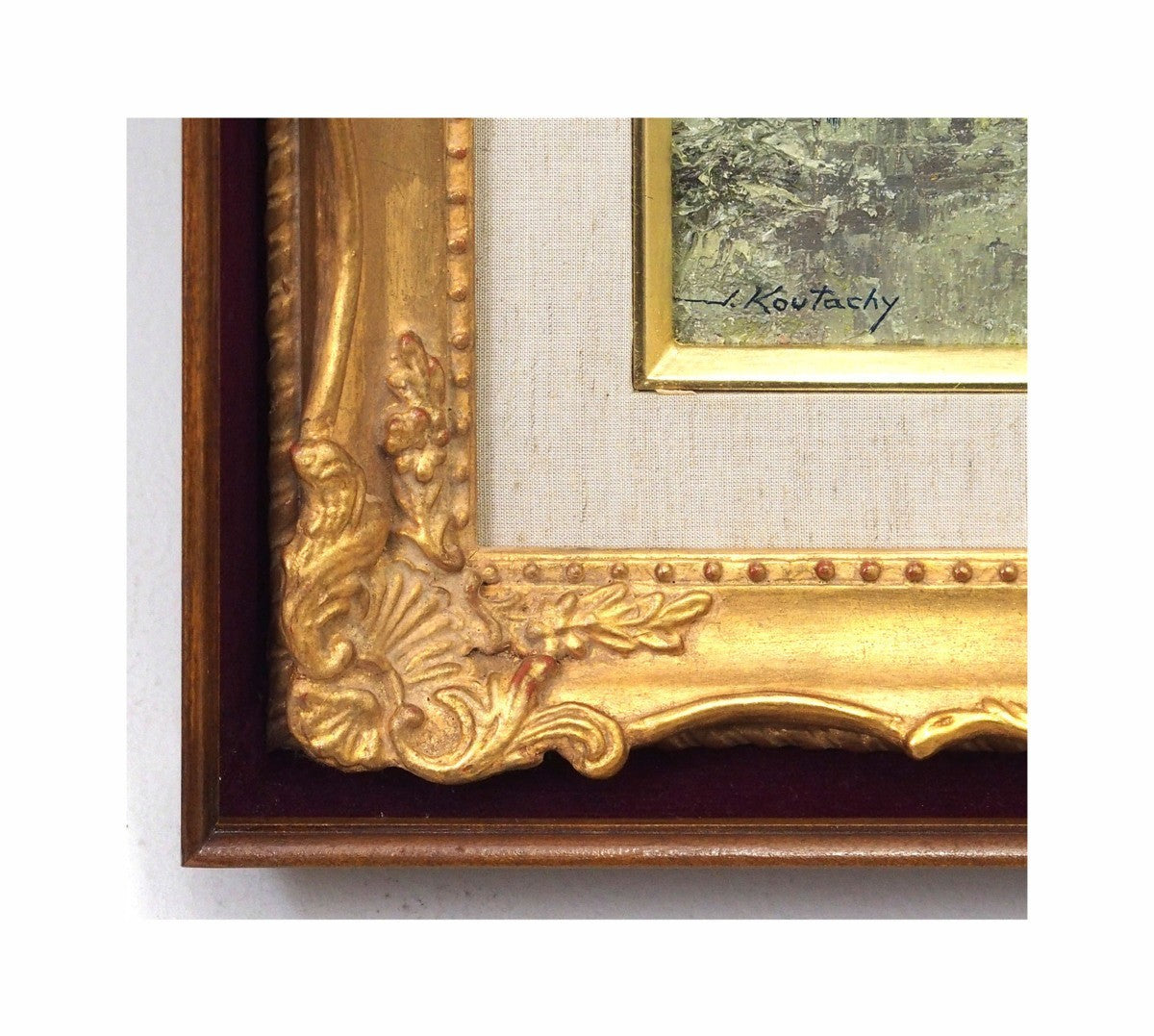 Impressionism Joseph Koutachy Oil Painting "Forest Pond" Signed Landscape France