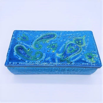 Vintage Bitossi Aldo Londi Box Blue & Green Art