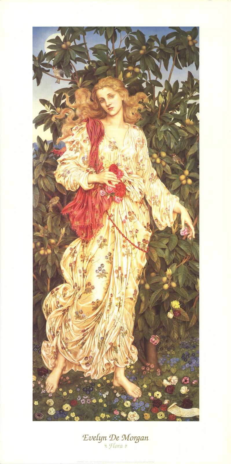 Evelyn De Morgan Flora " Offset Lithograph Romanticism