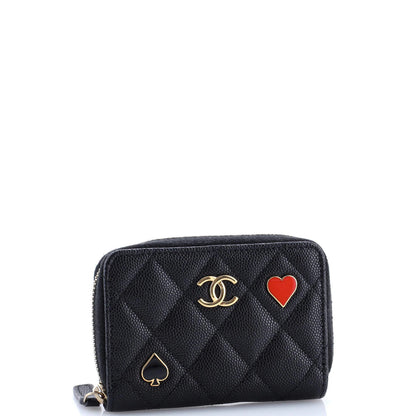 Chanel Coco Casino Zip Coin Purse Quilted Caviar