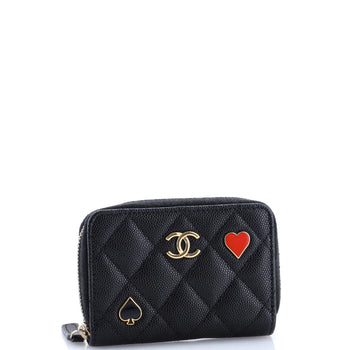 Chanel Coco Casino Zip Coin Purse Quilted Caviar