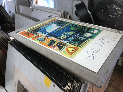 Pablo Picasso Cote D'Azur " Lithograph Cubism Blue, Orange, Yell