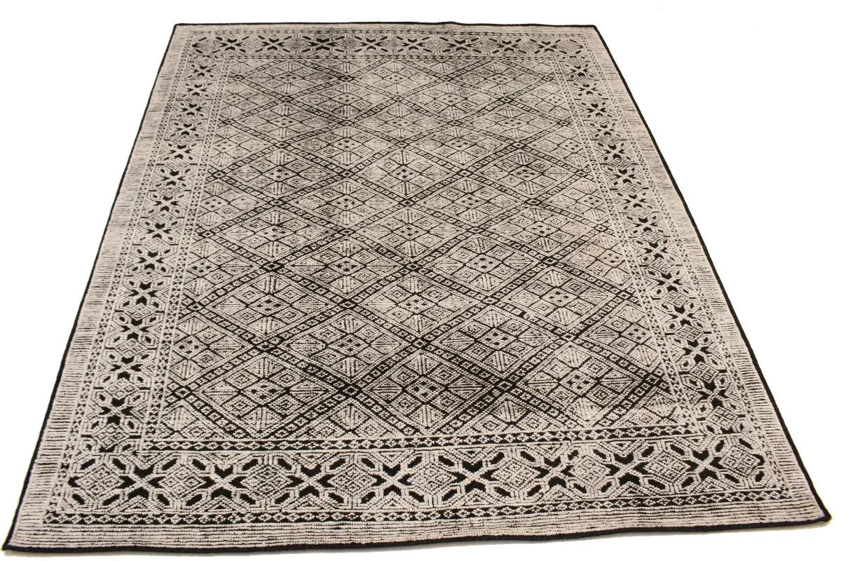 8X10 Modern Oriental Rug Geometric Design with High-Low Relief Decor Carpet