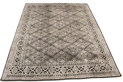8X10 Modern Oriental Rug Geometric Design with High-Low Relief Decor Carpet