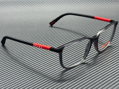 PRADA LINEA ROSSA PS 02RV 01D1O1 Transparent Anthracite Men's 56 mm Eyeglasses