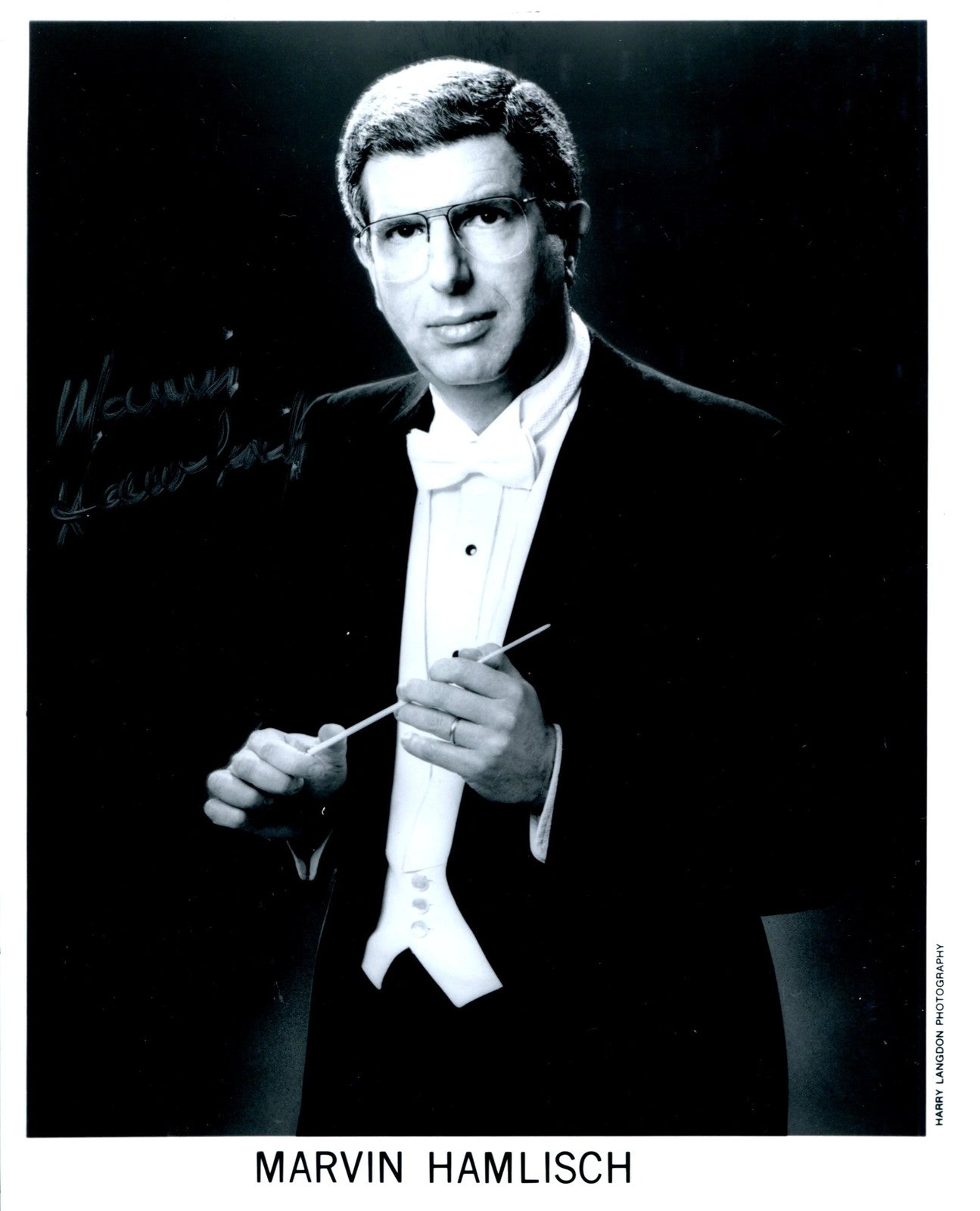 Marvin Hamlisch Autographed Black & White 8X10
