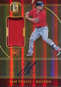 Sam Travis Autographed 2017 Panini Gold Standard Jersey Card