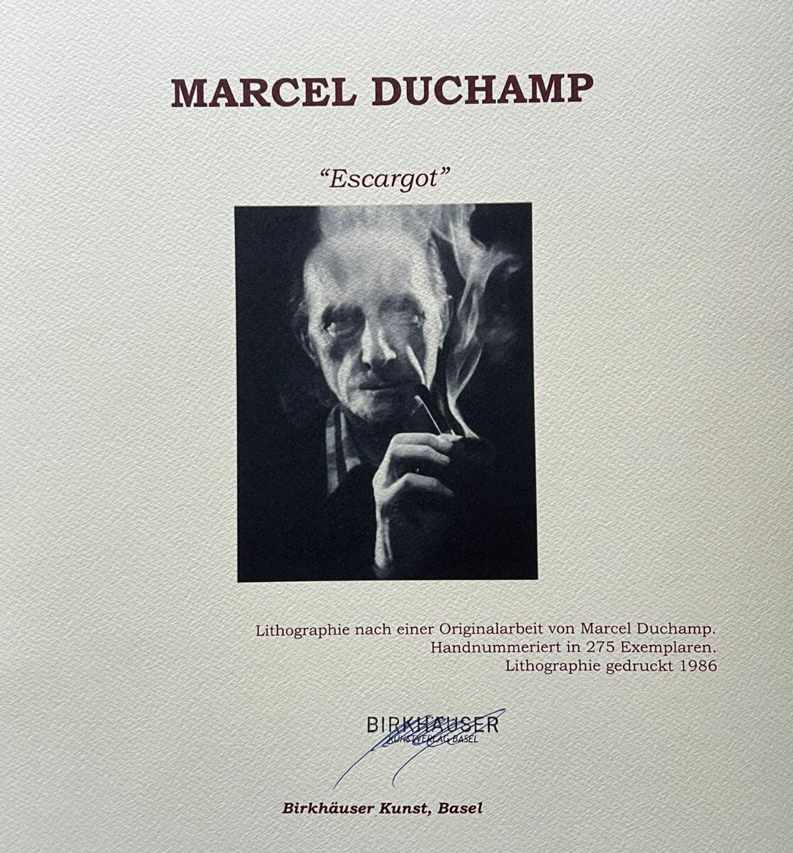 Marcel Duchamp Lithograph Coa Signed In Pen Numbered In Pencil Crayon 275 Es
