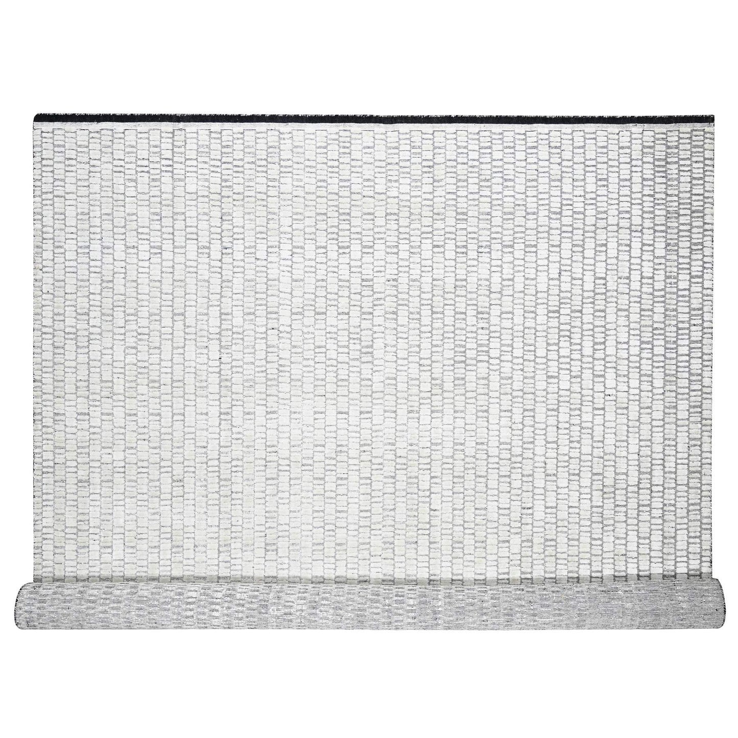 12'4"X15' Ivory Modern Design Wool & Silk Hand Loomed Oversized Rug