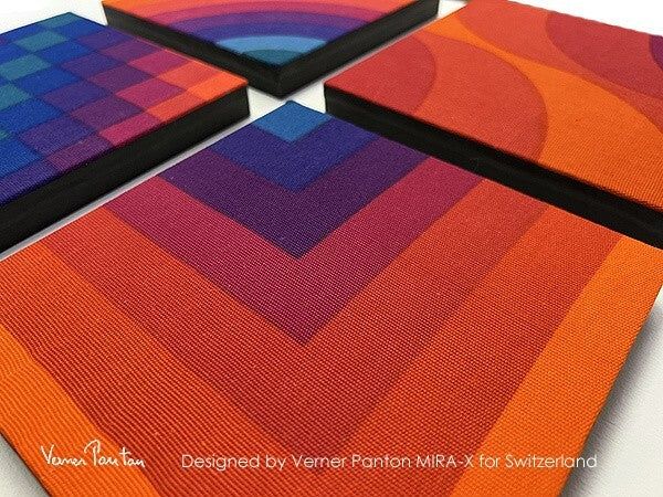 Verner Panton Mira X Kurven Wave 4Sets Original Cloth Wall Art Board Mid Century