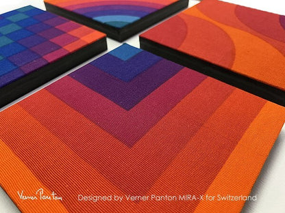 Verner Panton Mira X Kurven Wave 4Sets Original Cloth Wall Art Board Mid Century