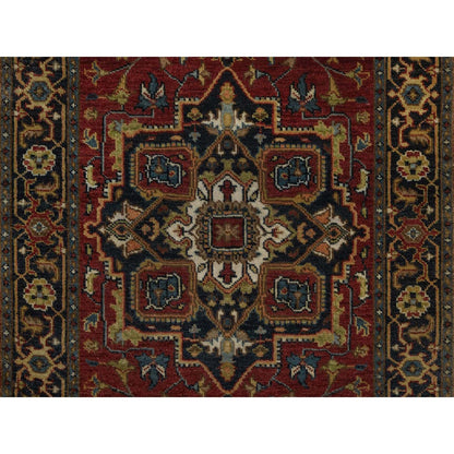 2'9"X8'1" Red Hand Knotted Rug Antiqued Fine Heris Revival Wool Runner