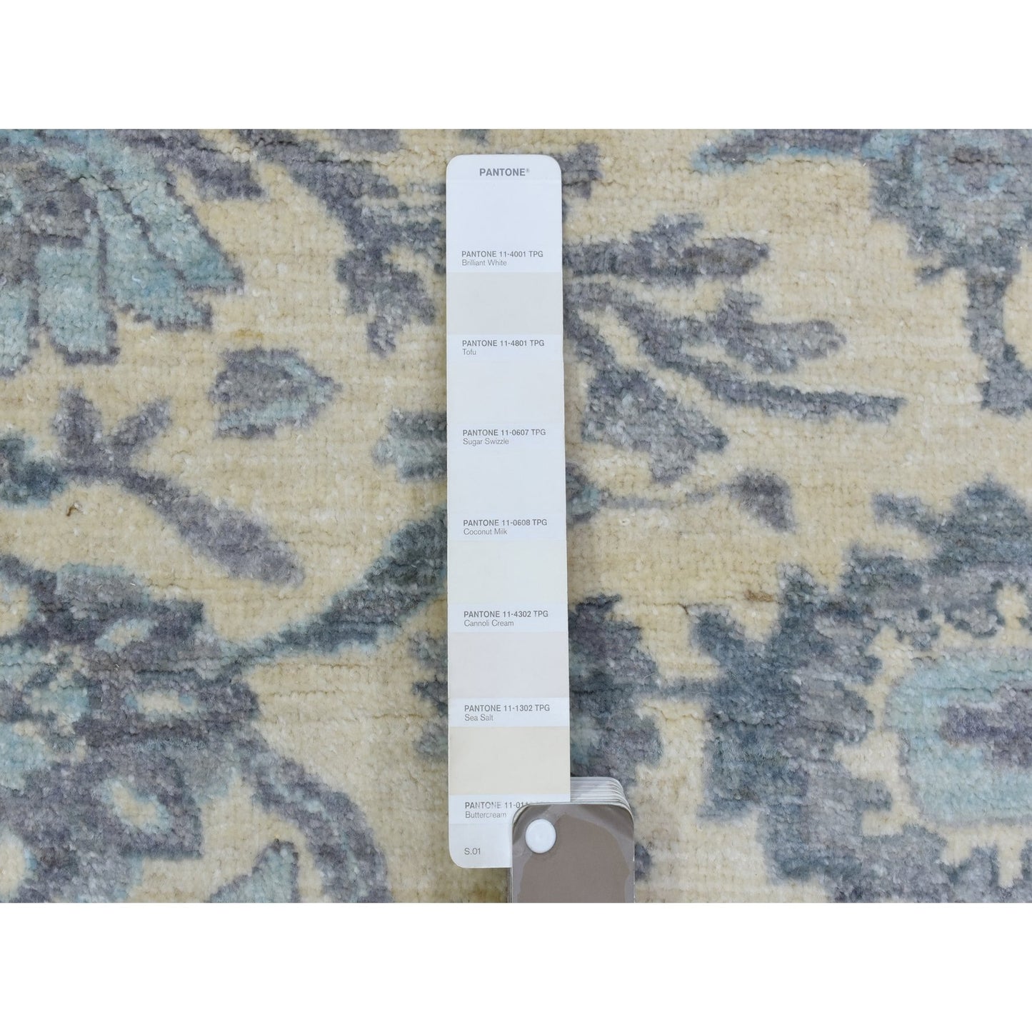 6'1"X9' Ivory Hand Knotted Fine Peshawar Soft Wool Oriental Rug