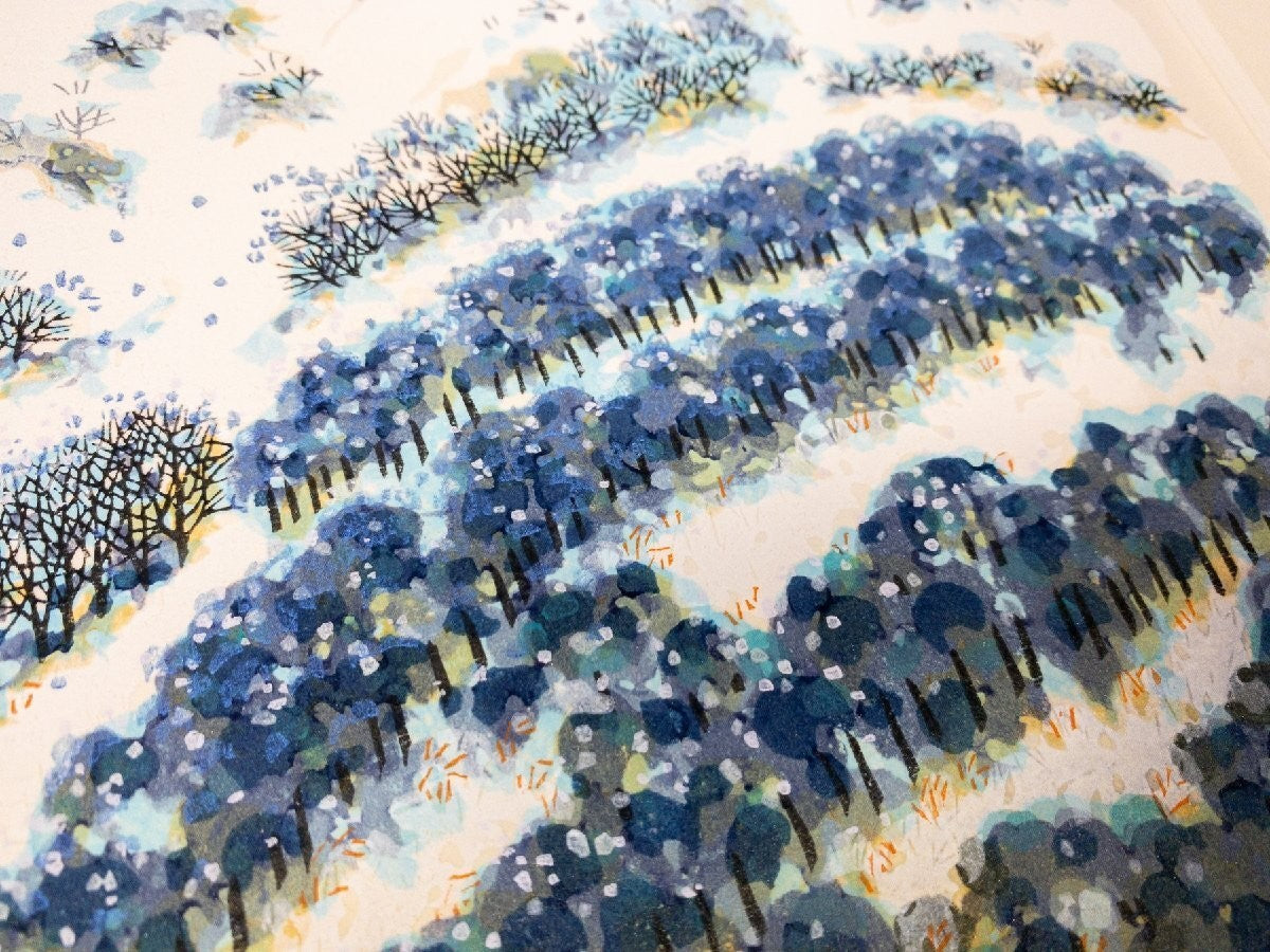 Munenori Makino Snow Peaks 1993 Japanese Woodblock Print Ed.165/250 Signed