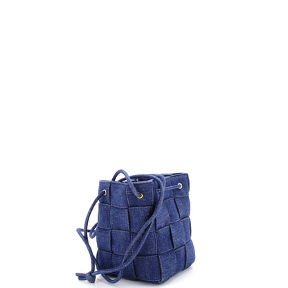 Bottega Veneta Cassette Bucket Bag Maxi Intrecciato Denim Small