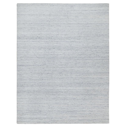9'X12' Misty Gray Modern Striae Design,Natural Wool Hand Loomed Rug