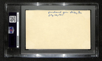 Hippo Vaughn Signed/Inscribed 3X5 Index Card Chicago Cubs Psa/Dna 199302