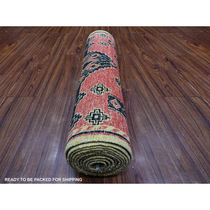 2'7"X11'2" Indian Red Peshawar With Berber Influence Runner Oriental Rug