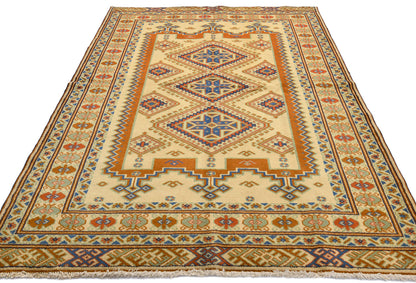 Handmade Oriental Rug Geometric Tribal Design