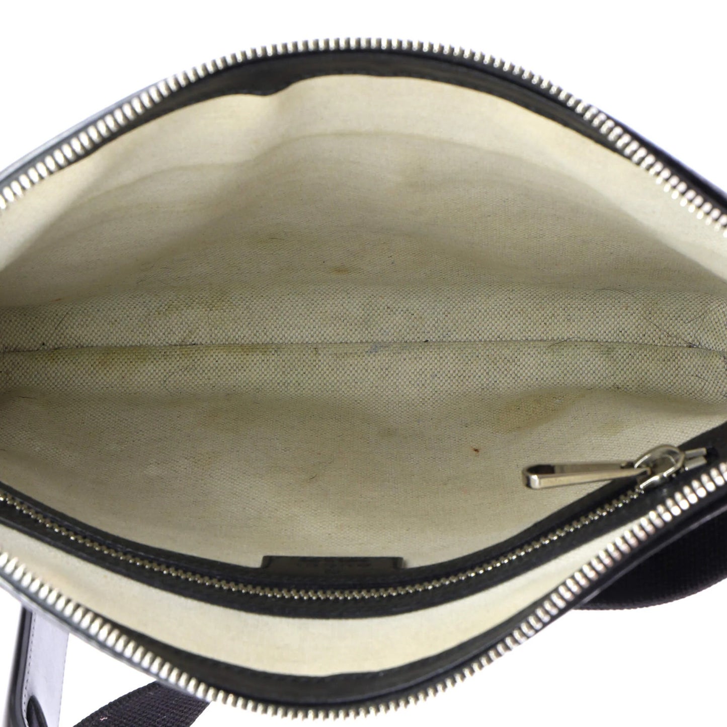 Gucci Front Zip Messenger Gg Embossed Perforated Leather Small