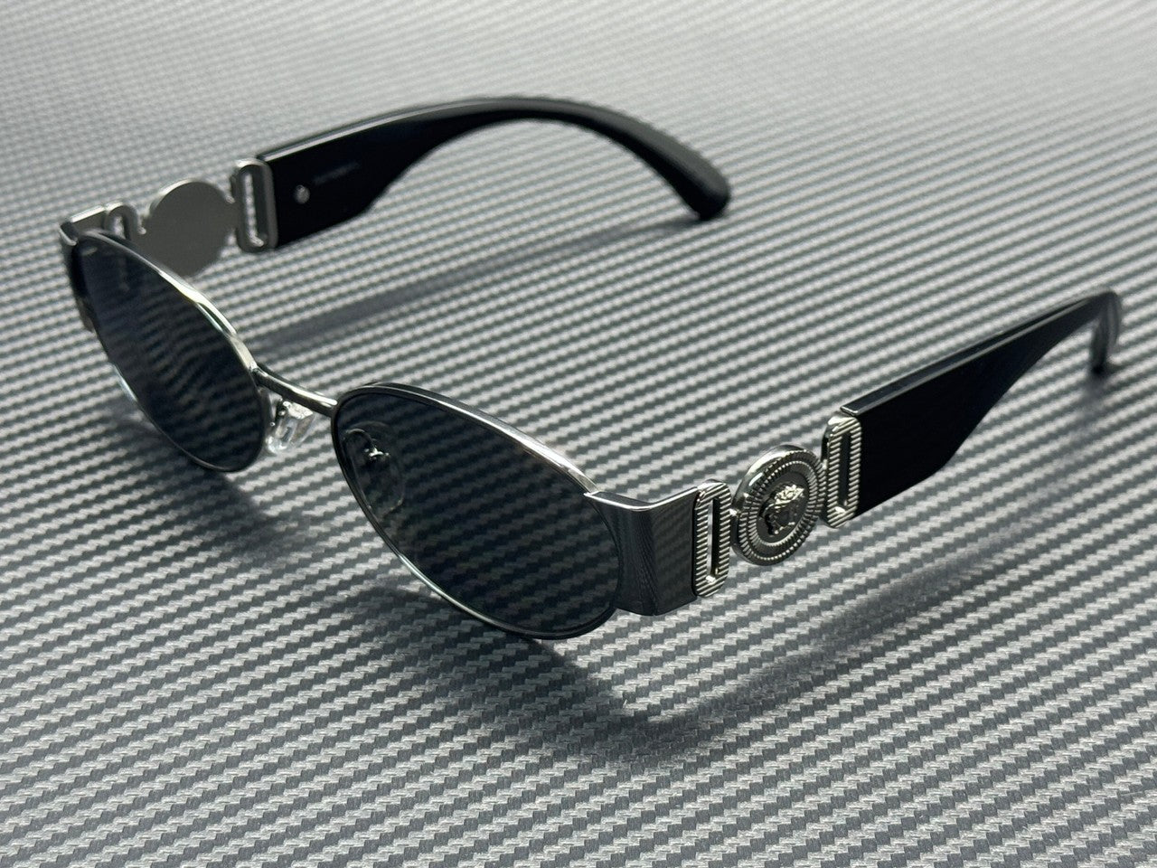 Men's Mirror Sunglasses Gunmetal Grey 56 mm Silver Ve2299