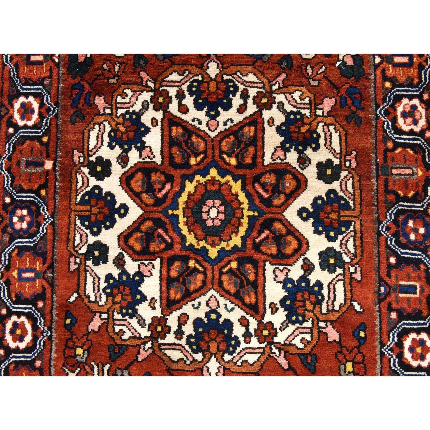 4'5"X14'7" Red Vintage Rug Hand Knotted Wool Clean With Full Pile Runner