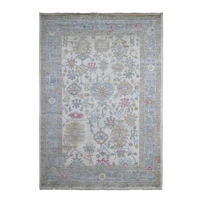 6'3"X9' Timberwolf Gray Wool Weft Afghan Angora Oushak Oriental Rug