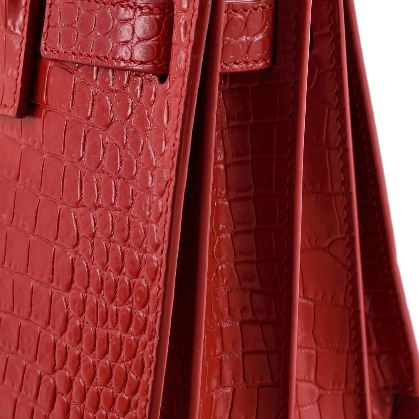 Saint Laurent Sac De Jour Nm Bag Crocodile Embossed Leather Nano