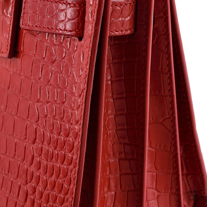 Saint Laurent Sac De Jour Nm Bag Crocodile Embossed Leather Nano