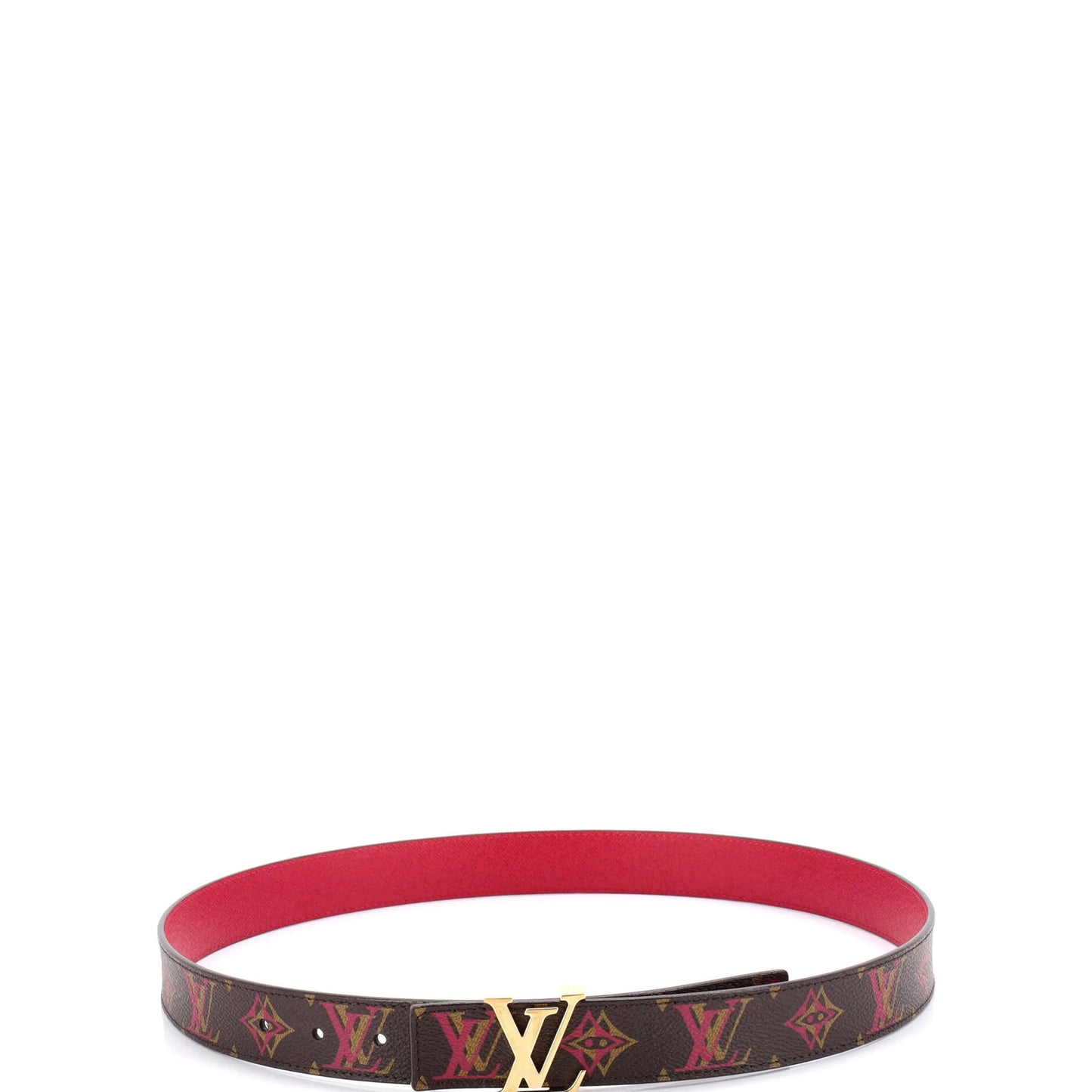 Louis Vuitton Lv Initiales Reversible Belt Rainbow Monogram And Leather Thin