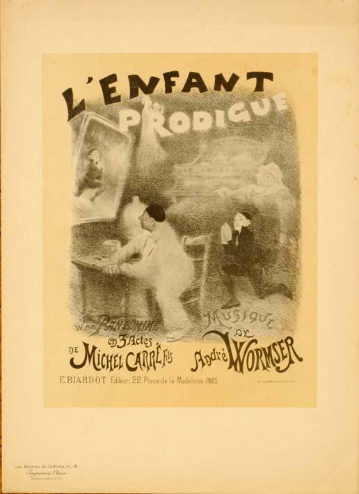 1896 Maitres De L'Affiche Original Vintage Poster L'Enfant Prodigue By Willette
