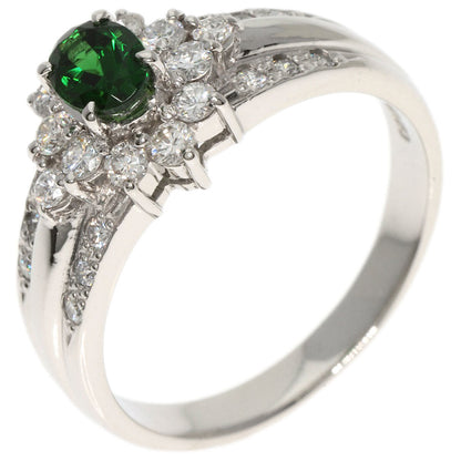 0.4ct Chrome Tourmaline Diamond Ring Platinum
