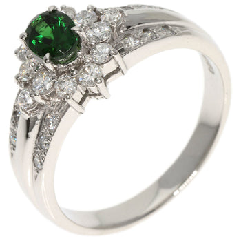 0.4ct Chrome Tourmaline Diamond Ring Platinum