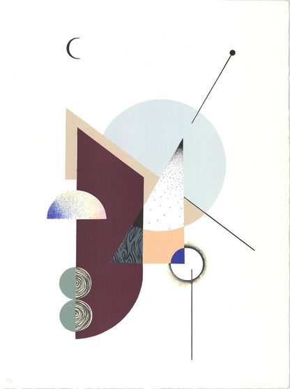 Krista Rosenkilde Technic Signed " Lithograph Abstract