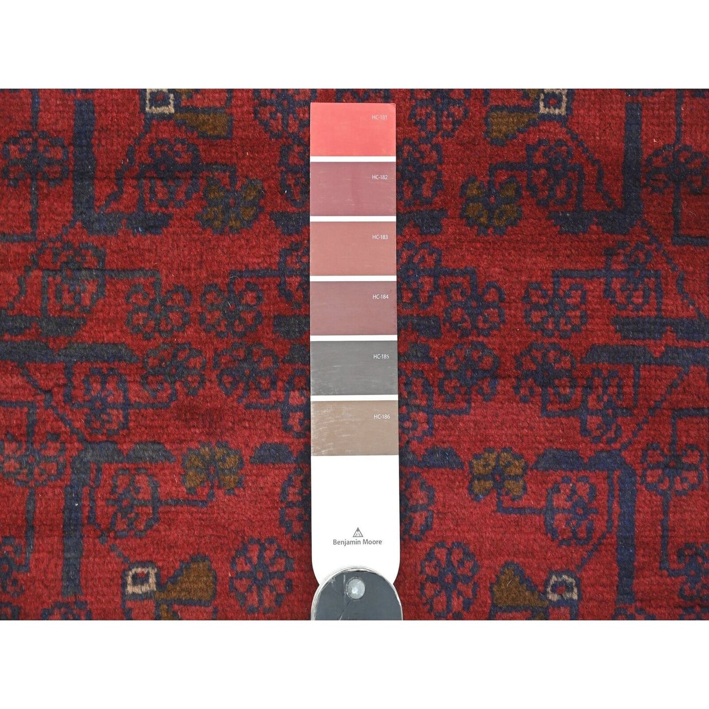 2'6"X6'1" Red Andkhoy Geometric Design Soft Wool Hand Knotted Runner Rug