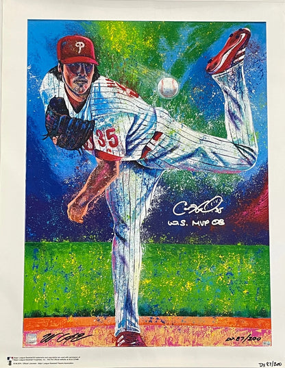 Cole Hamels Autographed Kenitic Impressionism 26X32 Canavas (Mlb)