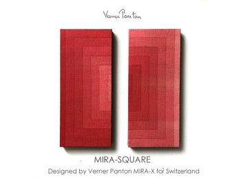 Vintage Verner Panton Mira Square Cotton Red 2Set Wall Art Board Mid Century