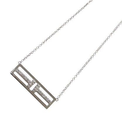 Tiffany & Co. T Two Open Partial Diamond Necklace 750Wg