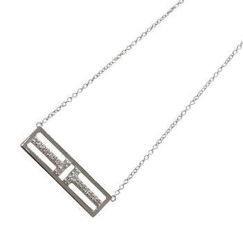 Tiffany & Co. T Two Open Partial Diamond Necklace 750Wg