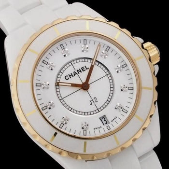 Chanel J12 38Mm Genuine 11P Diamond Index H2180 New Buckle Ceramic/Ss/Pg