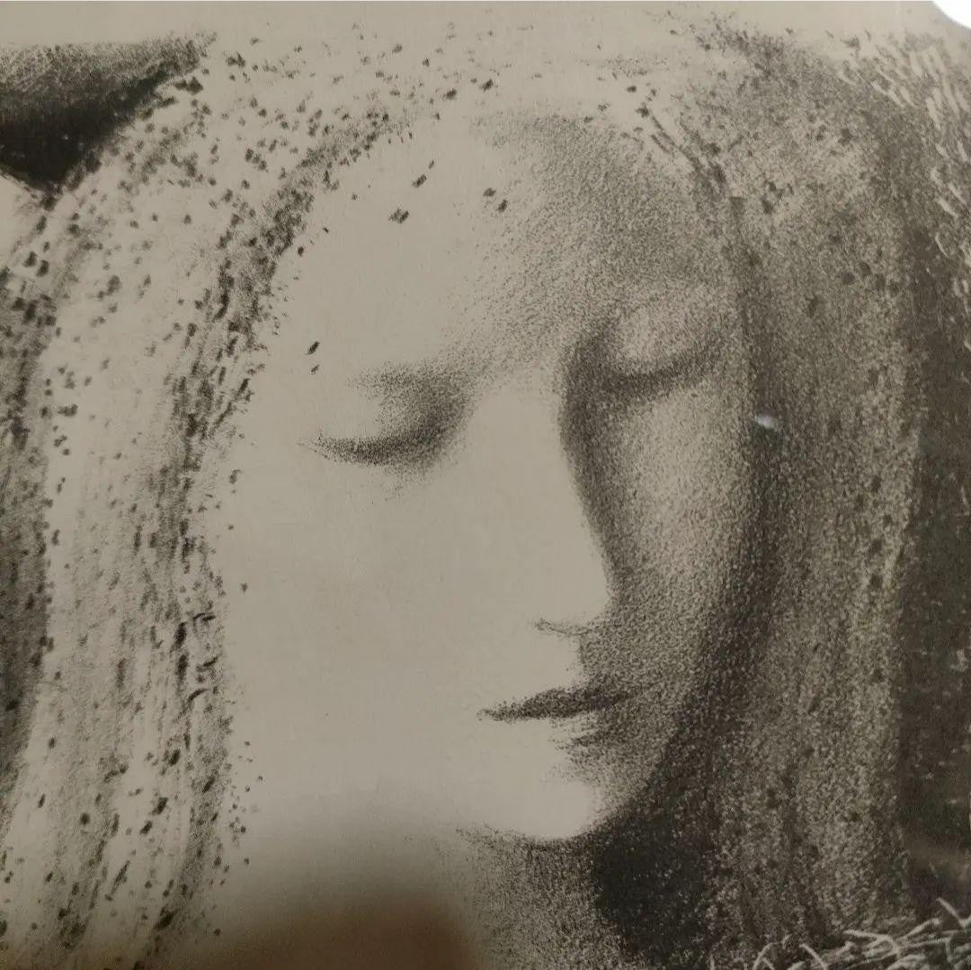 Framed - Ludmila Jirincova Signed Lithograph Woman Portrait Czech Modernist Art