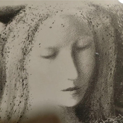 Framed - Ludmila Jirincova Signed Lithograph Woman Portrait Czech Modernist Art