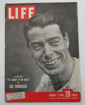 Joe Dimaggio Hof Signed/Auto Aug. 1, 1949 Life Magazine Yankees Psa/Dna 192811