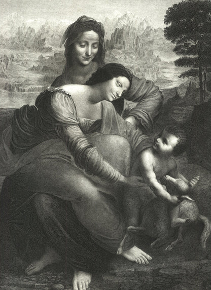 Leonardo Da Vinci La Vierge L'Enfant Jesus Et St. Anne " Etching