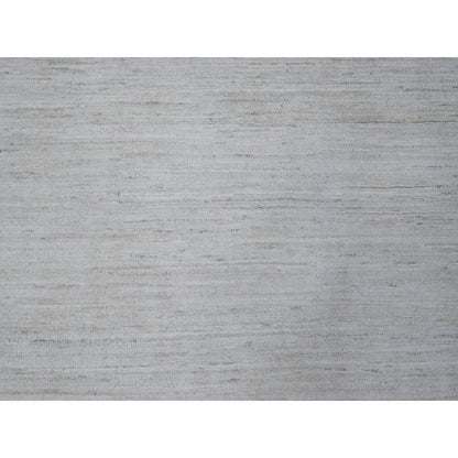 8'X9'8" Mercury White Plain Design Modern Peshawar Oriental Rug