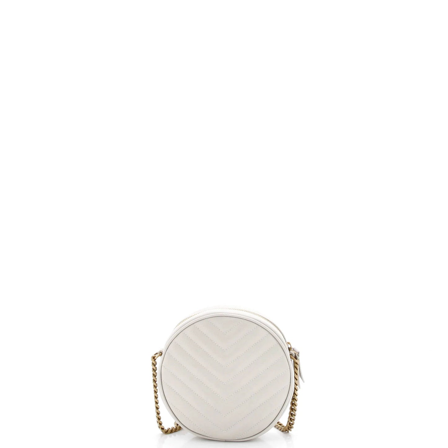 Saint Laurent Vinyle Round Camera Bag Matelasse Chevron Leather