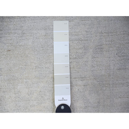 3'X4'10" White Hand Knotted White Wash Peshawar 100% Wool Rug