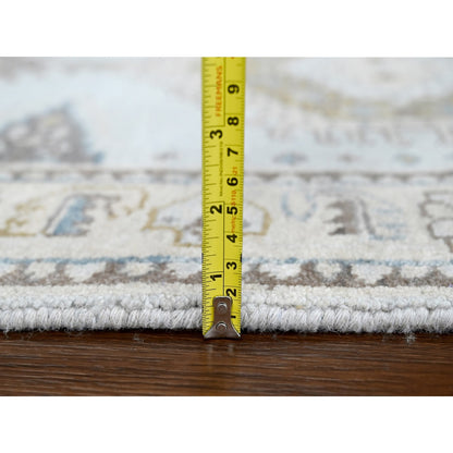2'9"X21'9" Gray Zoroastrian Village Inspired Wool Hand Knotted Runner Rug