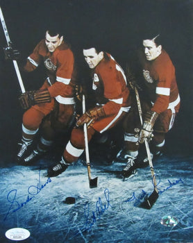 Gordie Howe/Sid Abel/Ted Lindsay Autographed 8X10